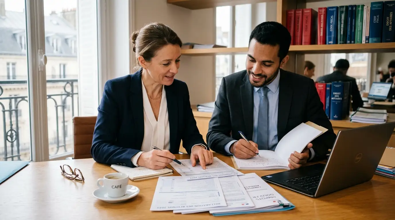 Professional reviewing financial documents at a desk